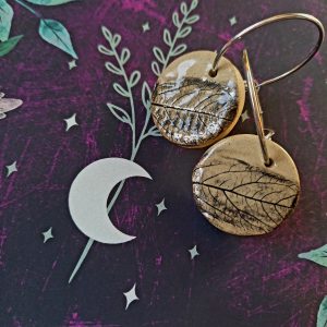 Ceramic Leaf Print Earrings - Coming soon