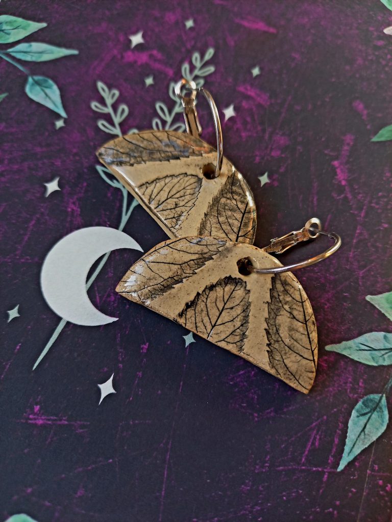 Ceramic Leaf Print Earrings - Coming soon